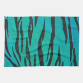 Linge De Cuisine Tiger noir et Turquoise (Horizontal)