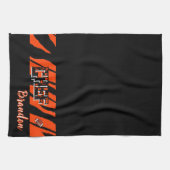Linge De Cuisine Tiger Stripe Black Orange Football Design (Horizontal)