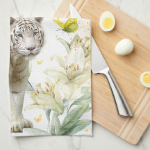 Tigre blanc et poussière d'étoiles de lys