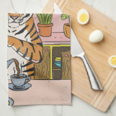 Linge De Cuisine Tigre faisant du thé (Quart Plié)