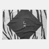 Linge De Cuisine Tigre Monogramme noir et blanc (Horizontal)