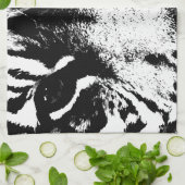 Linge De Cuisine Tigre noir et blanc (Plié)