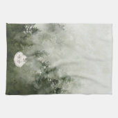 Linge De Cuisine Timbre de nature à monogramme | Nom personnalisé (Horizontal)
