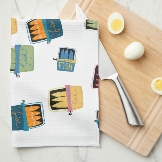 Linge De Cuisine Tinned Fish Kitchen Towel (Quart Plié)