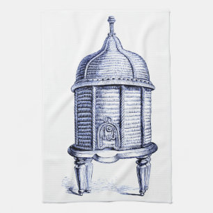 Linge De Cuisine Tinte bleue de la ruche vintage