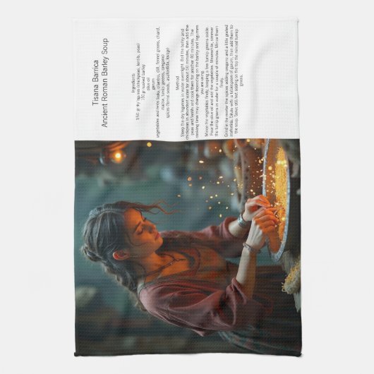 Linge De Cuisine Tisana Barrica Ancienne Soupe d'orge Romaine Servi (Vertical)