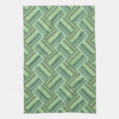 Linge De Cuisine Tissage de bandes vert olive (Vertical)