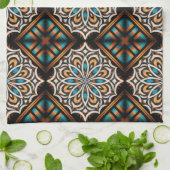 Linge De Cuisine Tissage Mandala de Fleurs (Plié)