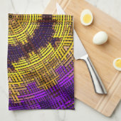 Linge De Cuisine Tisser Mandala jaune et violet (Quart Plié)