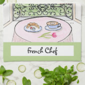 Linge De Cuisine Tissu artistique Paris tour Eiffel Chef français C (Plié)