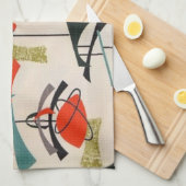 Linge De Cuisine Tissu atomique moderne du milieu du siècle serviet (Quart Plié)