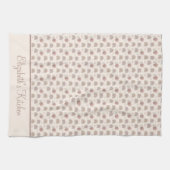 Linge De Cuisine Tissu brodé Boho Rainbow Abstrait Beige Crème Rose (Horizontal)