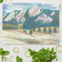 Tissu de cuisine Boulder Flatirons de l'été à l'au