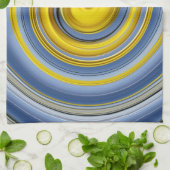 Linge De Cuisine Tissu de cuisine spirale jaune-bleu (Plié)
