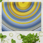 Linge De Cuisine Tissu de cuisine spirale jaune-bleu (Plié)