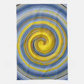 Linge De Cuisine Tissu de cuisine spirale jaune-bleu (Vertical)
