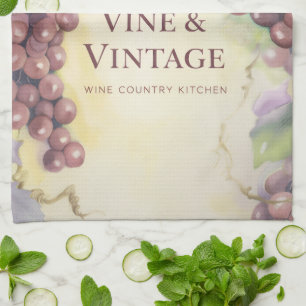 Linge De Cuisine Tissu de vaisselle luxueux Vigne & Vintage Grapes