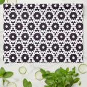 Linge De Cuisine Tissu étoile hexagonale noir blanc JustPatterns (Plié)