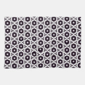 Linge De Cuisine Tissu étoile hexagonale noir blanc JustPatterns (Horizontal)