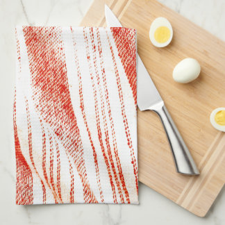 Linge De Cuisine Tissu Fouta Tissé Orange et Blanc