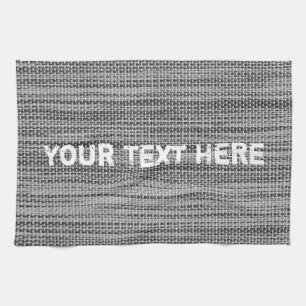 Linge De Cuisine Tissu gris - Ajouter votre texte - Personnalisable