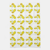 Linge De Cuisine Tissu rose jaune. (Vertical)