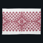 Linge De Cuisine Tissu traditionnel motif continu letton<br><div class="desc">Motif traditionnel letton gris - Auseklis - étoile nordique</div>