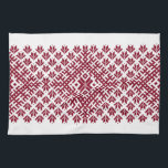 Linge De Cuisine Tissu traditionnel motif continu letton<br><div class="desc">Motif traditionnel letton gris - Auseklis - étoile nordique</div>