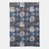 Linge De Cuisine Tissu Tribal des Caraïbes : bleu marine, Boho (Vertical)