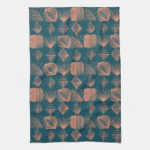 Linge De Cuisine Tissu Tribal Gras des Caraïbes : Turquoise, Jeu de (Vertical)