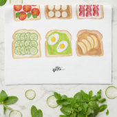 Linge De Cuisine Toasts Aquarelle - Un Toast Au Beurre (Plié)