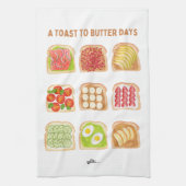 Linge De Cuisine Toasts Aquarelle - Un Toast Au Beurre (Vertical)