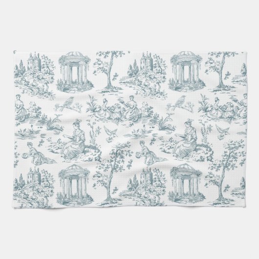 Linge De Cuisine Toile bleue et blanche (Horizontal)