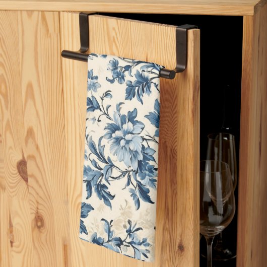 Linge De Cuisine Toile Bleue Pays Français (Pliage en tiers)