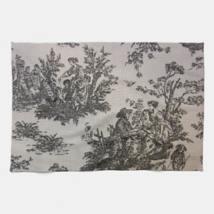 Linge De Cuisine Toile dans noir et le blanc