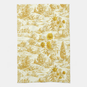 Linge De Cuisine Toile de campagne Tournesol Vintage Jaune (2)