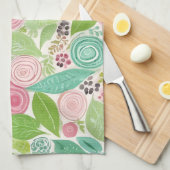 Linge De Cuisine Toile de cuisine cousue blanc aquarelle (Quart Plié)