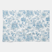 Linge De Cuisine Toile-de-jouy Chinoiseries Blue Floral Pattern (Horizontal)