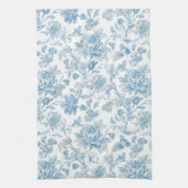 Linge De Cuisine Toile-de-jouy Chinoiseries Blue Floral Pattern (Vertical)