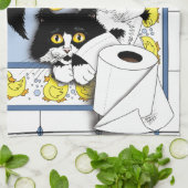 Linge De Cuisine Toilette de chat Papier bleu Jaune (Plié)