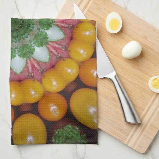 Linge De Cuisine Tomate d'origine (Quart Plié)