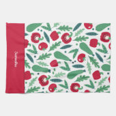 Linge De Cuisine Tomate et concombre Motif végétal w Nom Rouge (Horizontal)