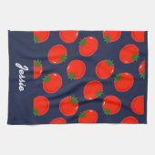 Linge De Cuisine tomates rouges sur le bleu (Horizontal)