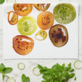 Linge De Cuisine Tomates sur l'arrière - plan blanc (Plié)