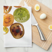 Linge De Cuisine Tomates sur l'arrière - plan blanc (Quart Plié)