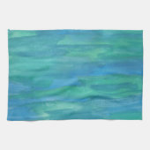 Linge De Cuisine Tons bleu et vert de la Terre (Horizontal)