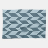 Linge De Cuisine Tons Bleus Gras Deux Tons Flèche Chevron (Horizontal)