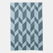 Linge De Cuisine Tons Bleus Gras Deux Tons Flèche Chevron (Vertical)