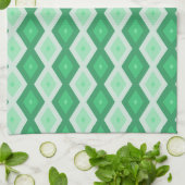 Linge De Cuisine Tons de motif diamant vert (Plié)