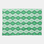 Linge De Cuisine Tons de motif diamant vert (Horizontal)